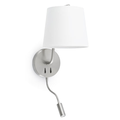BERNI Satin nickel wall lamp with reader