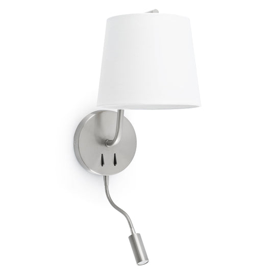 BERNI Satin nickel wall lamp with reader