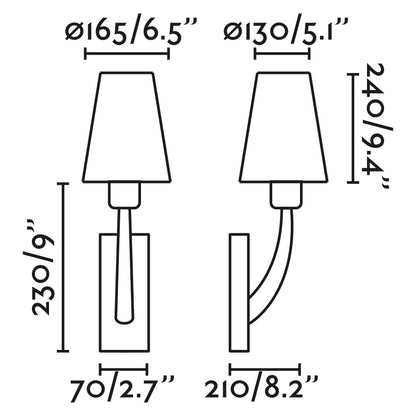 REM Old gold/beige wall lamp