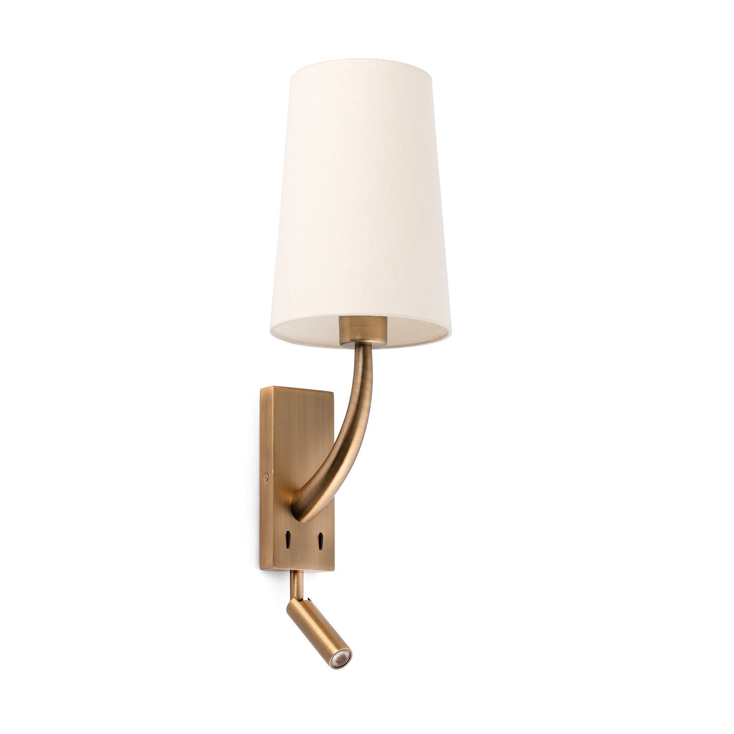 REM Old gold/beige wall lamp with reader