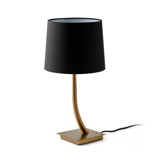 Lámpara de mesa antigua dorada/negra