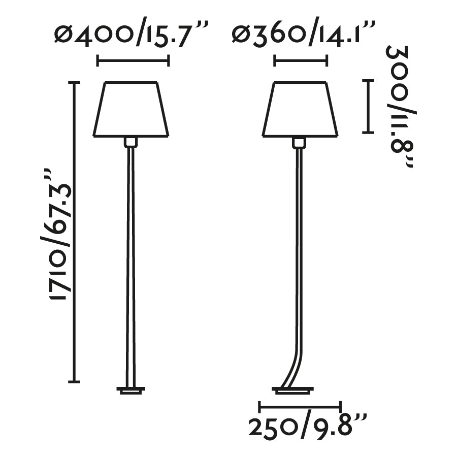 REM Old gold/beige floor lamp