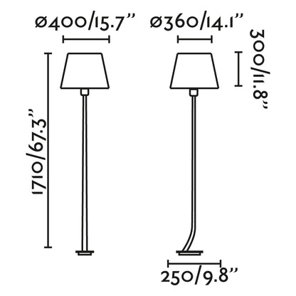REM Old gold/beige floor lamp
