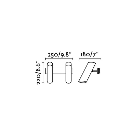 Wall light LINK BLACK WALL LIGHT 2xGU10