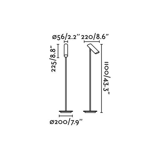Floor lamp LINK BLACK LIVING ROOM FLOOR 1xGU10