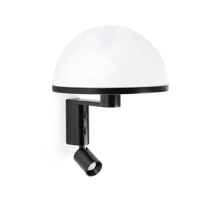 DOME Wall lamp black with LED reader