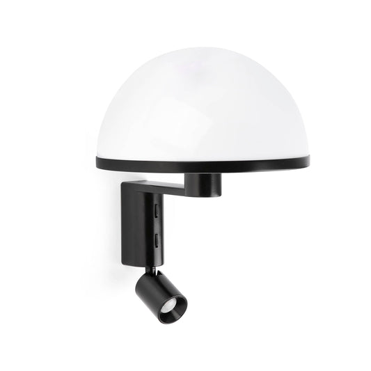DOME Wall lamp black with LED reader
