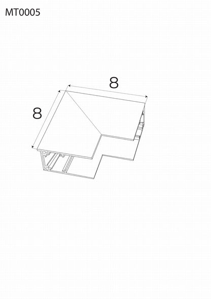 Angle magnétique mur-plafond pour rail apparent à profil haut MT0001/MT0002 Maxlight MT0005