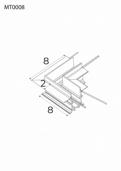 Maxlight MT0008 Magnetic 90° corner for recessed track MT0006/MT0007