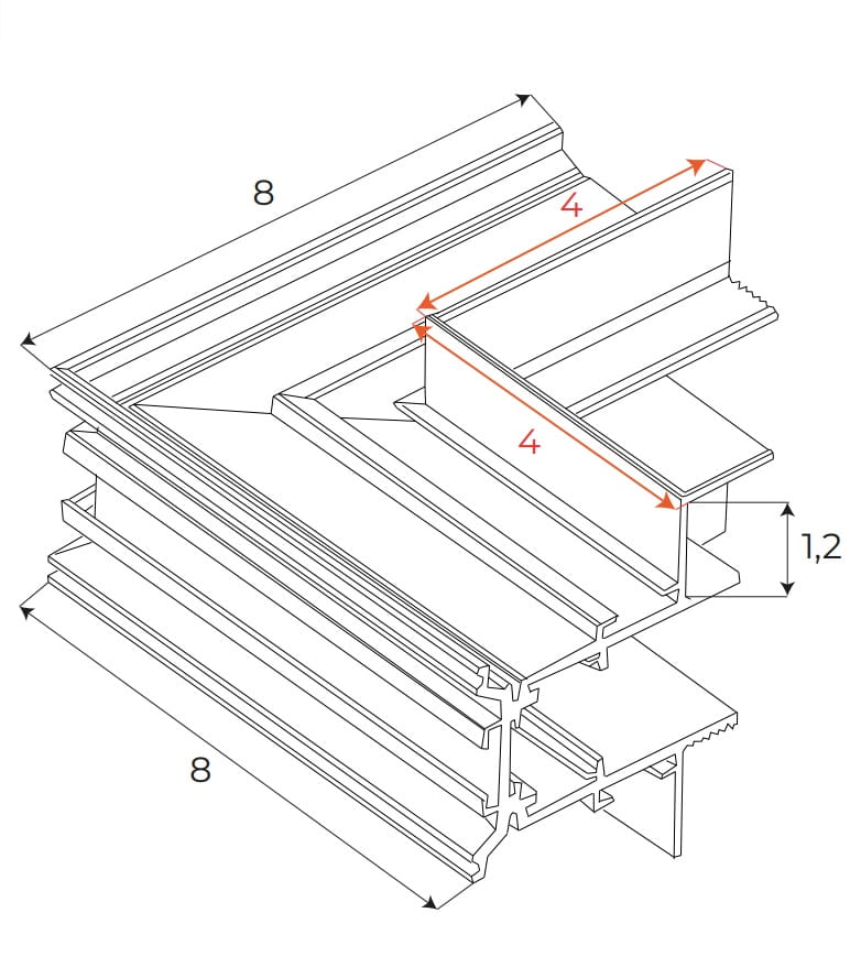 Maxlight MT0010 Magnetic Wall-ceiling corner for recessed track MT0006/MT0007