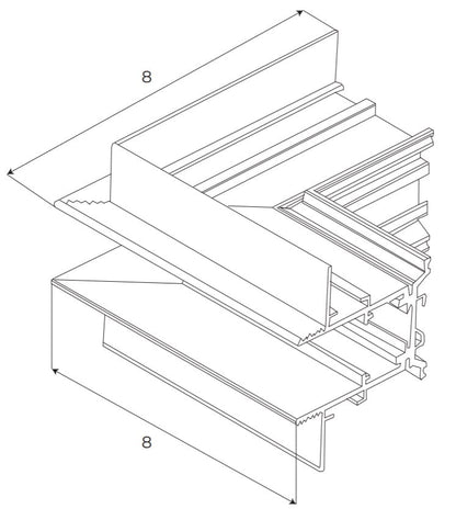 Maxlight MT0009 Magnetic Offset corner for recessed track MT0006/MT0007