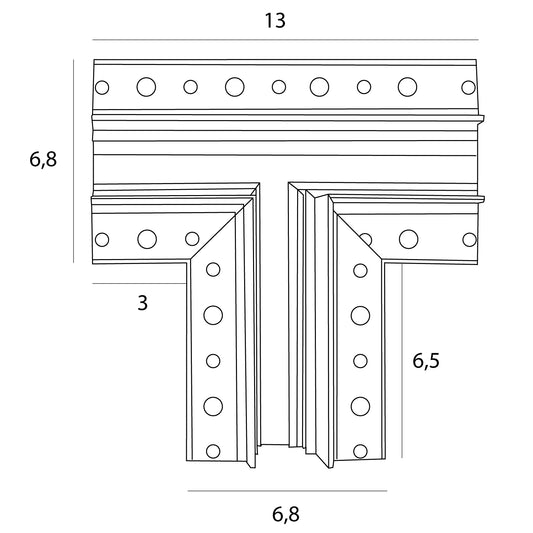 Maxlight MT0034 Magnetic T-junction recessed track for MT0023/MT0024