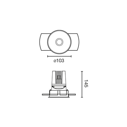DEEP78 Downlight round without frame white 15° 4000K CRI90 stripy
