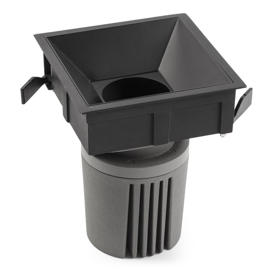 DEEP90 Downlight square black 36° P. white CRI95 stripy