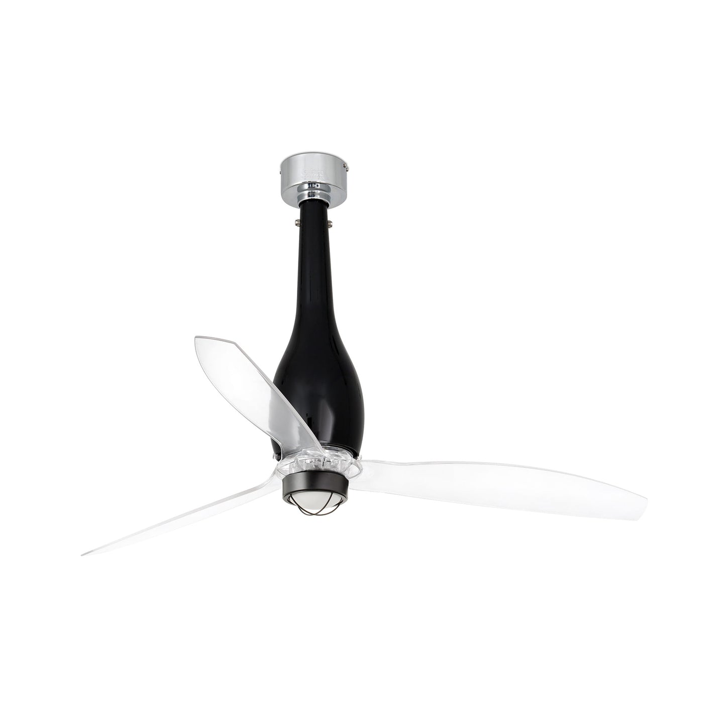 ETERFAN M LED Läikiv must/läbipaistev ventilaator 3000K