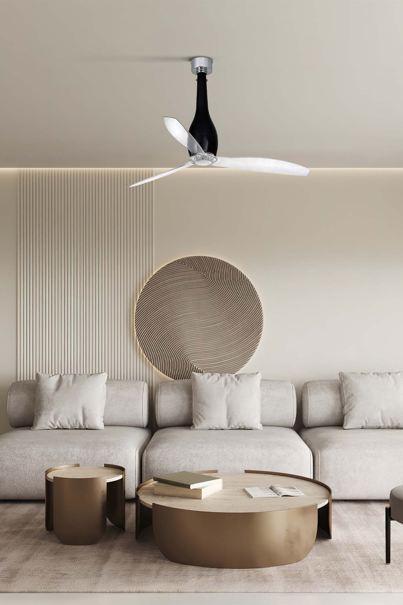 ETERFAN M Läikivmust/läbipaistev ventilaator