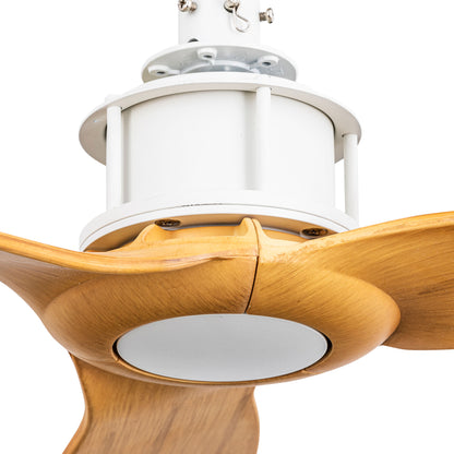 Ventilatore da soffitto senza luce JUST FAN Ø1280 BIANCO 3 PALE ACERO