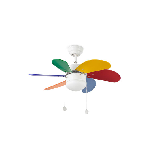 Ceiling fan with light 110V PALAO Ø810MM MULTI COLOR 6 BLADES 1xE14