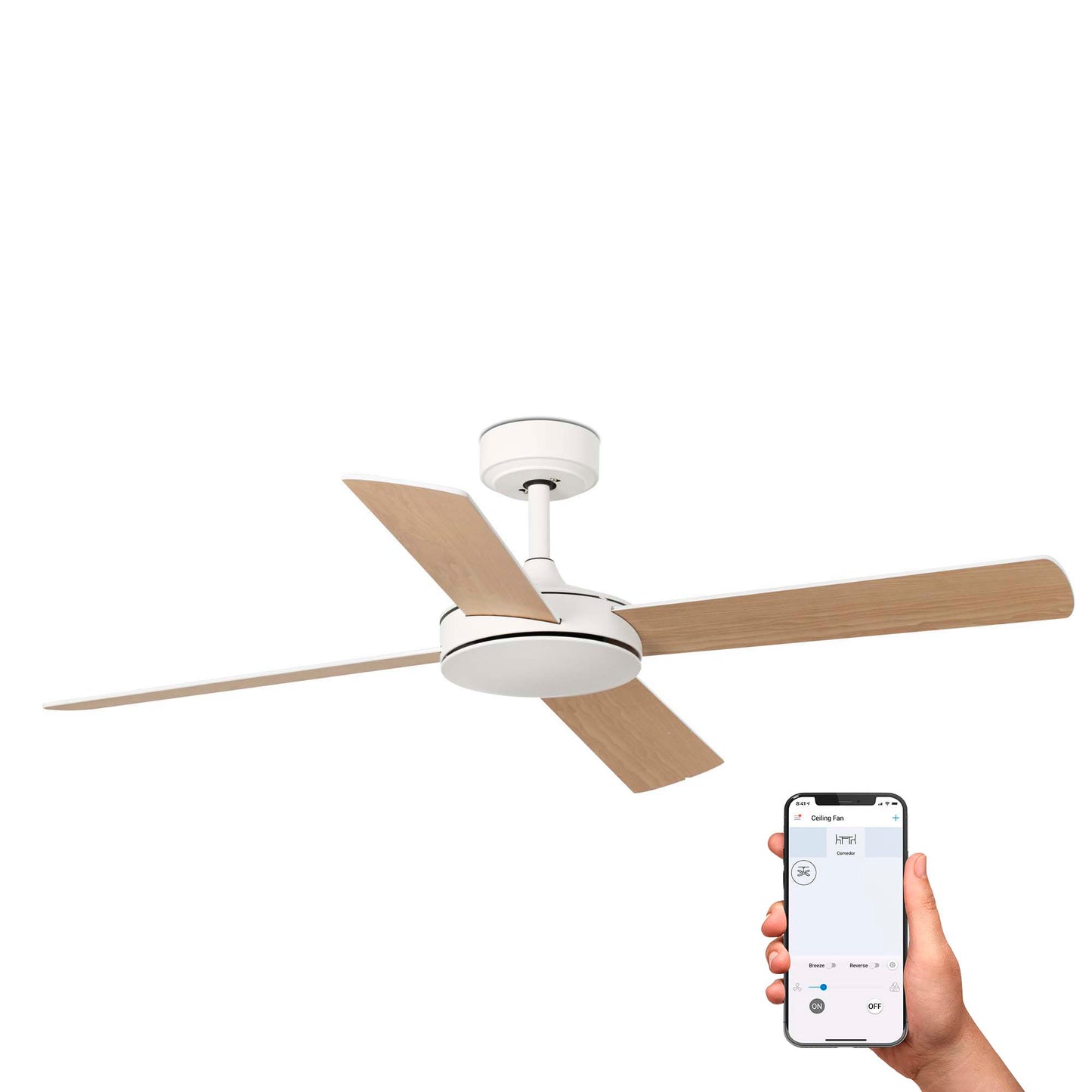 MALLORCA L valge/vahtra ventilaator TUYA