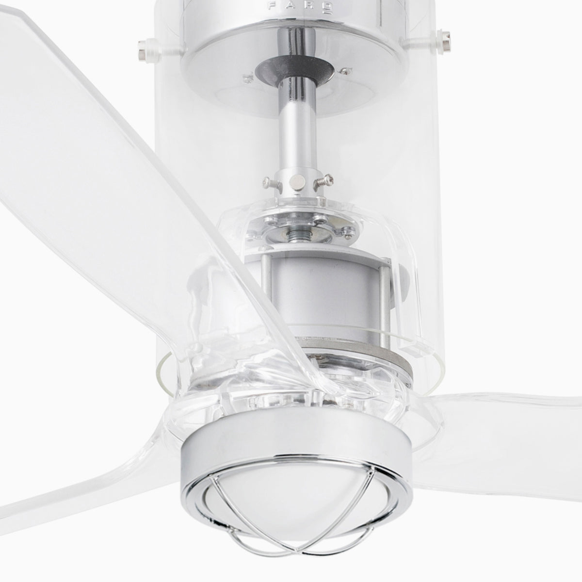 Takfläkt med belysning MINI TUBE FAN Ø1280 MM GLAS 3 BLAD 17W 3000K