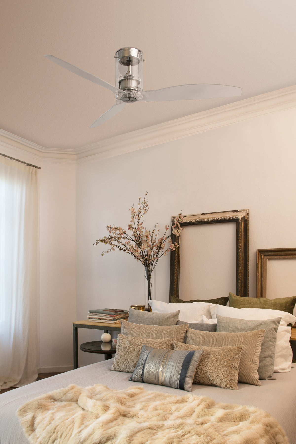 Ventilatore da soffitto senza luce MINI TUBE FAN Ø1280 MM CRISTALLO 3 PALE