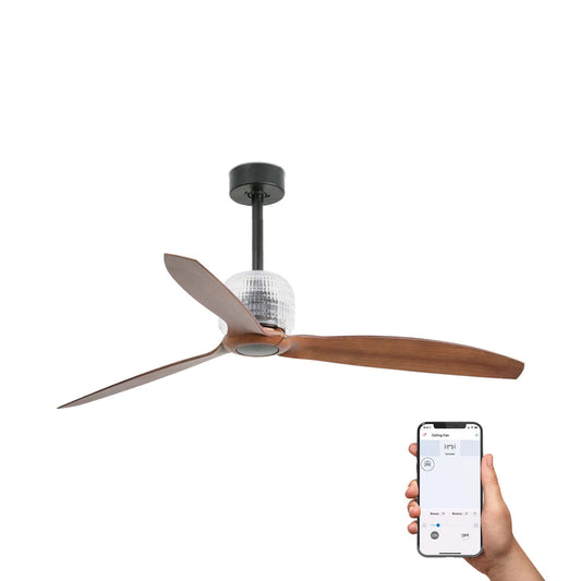 DECO FAN M Must/pähklipuu ventilaator TUYA