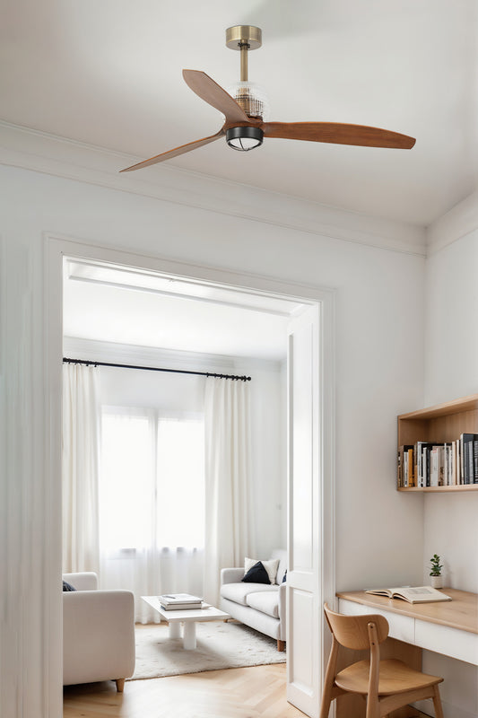 DECO FAN M Ventilador de techo oro envejecido/nogal 3000K