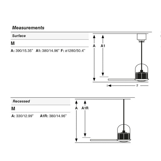 DECO FAN M RECESSED Vana kuld/pähkel ventilaator seinajuhtimispult must