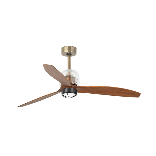 DECO FAN M Antiik kuld/pähkel ventilaator Valge seinakontroller 3000K