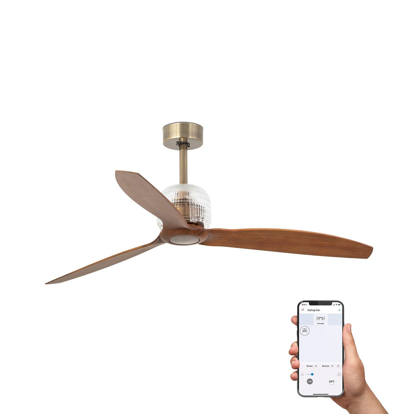 DECO VENTILAATOR M Antiik kuld/pähkel ventilaator TUYA