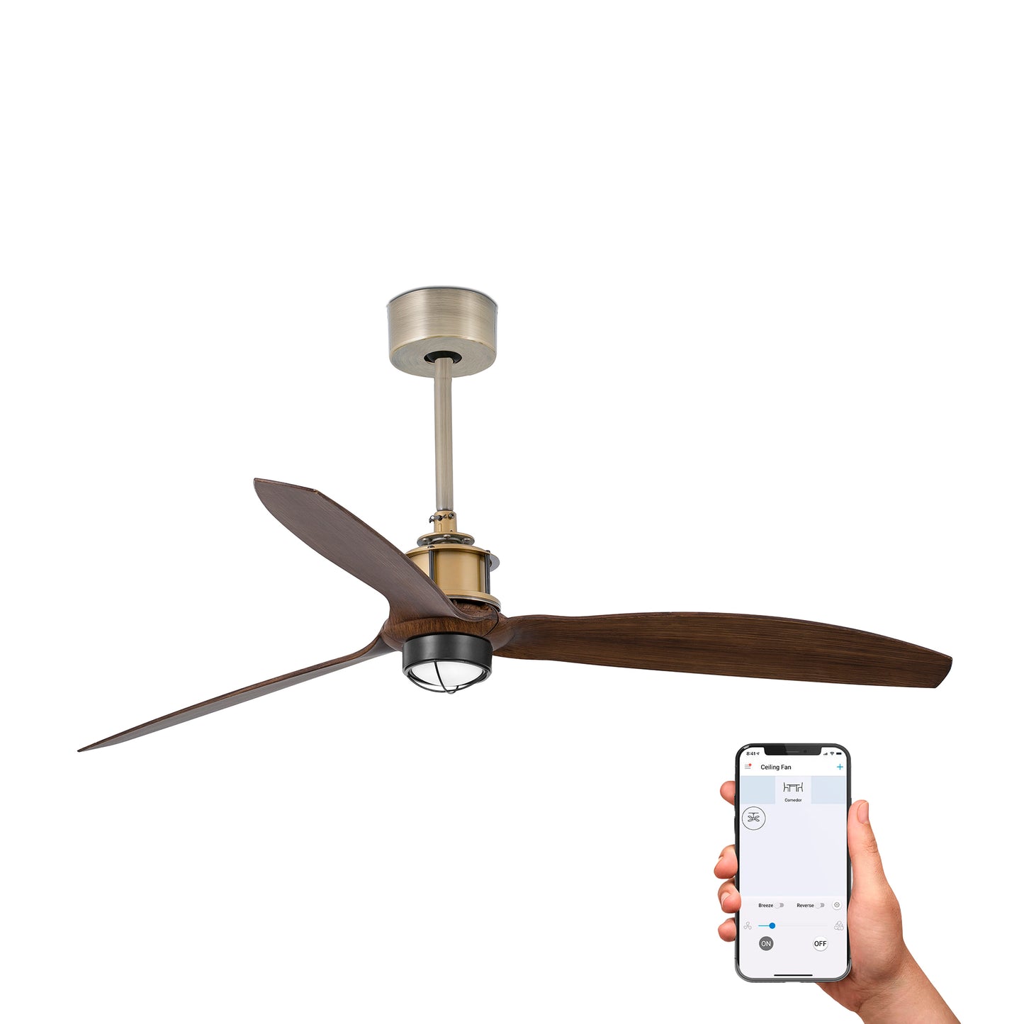 JUST FAN M Vana kuld/pähkel ventilaator 3000K TUYA