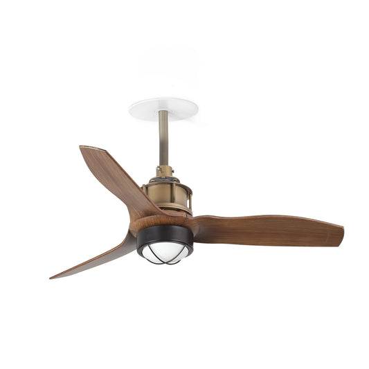 JUST FAN S RECESSED süvistatav ventilaator, vana kuld/pähkel, 3000K, 0-10V