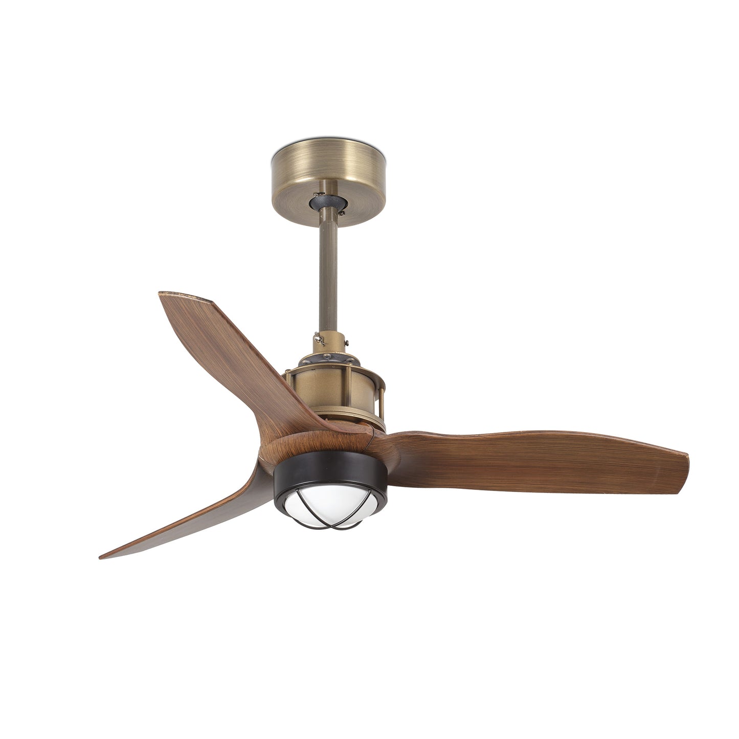 JUST FAN S Vana kuld/pähklipuu ventilaator 3000K 0-10V