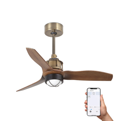 JUST FAN S Old gold/pähkel ventilaator 3000K TUYA