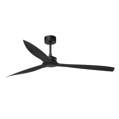 Black ceiling fan on a white background