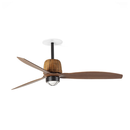 WEAVER RECESSED M must 3000K-i pähklipuu ventilaatori seinalüliti valge