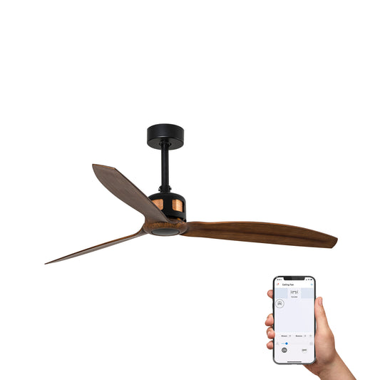 COPPER FAN M Must/pähklipuu ventilaator Seinakontroller 2700K SWT TUYA 110V 1-10V