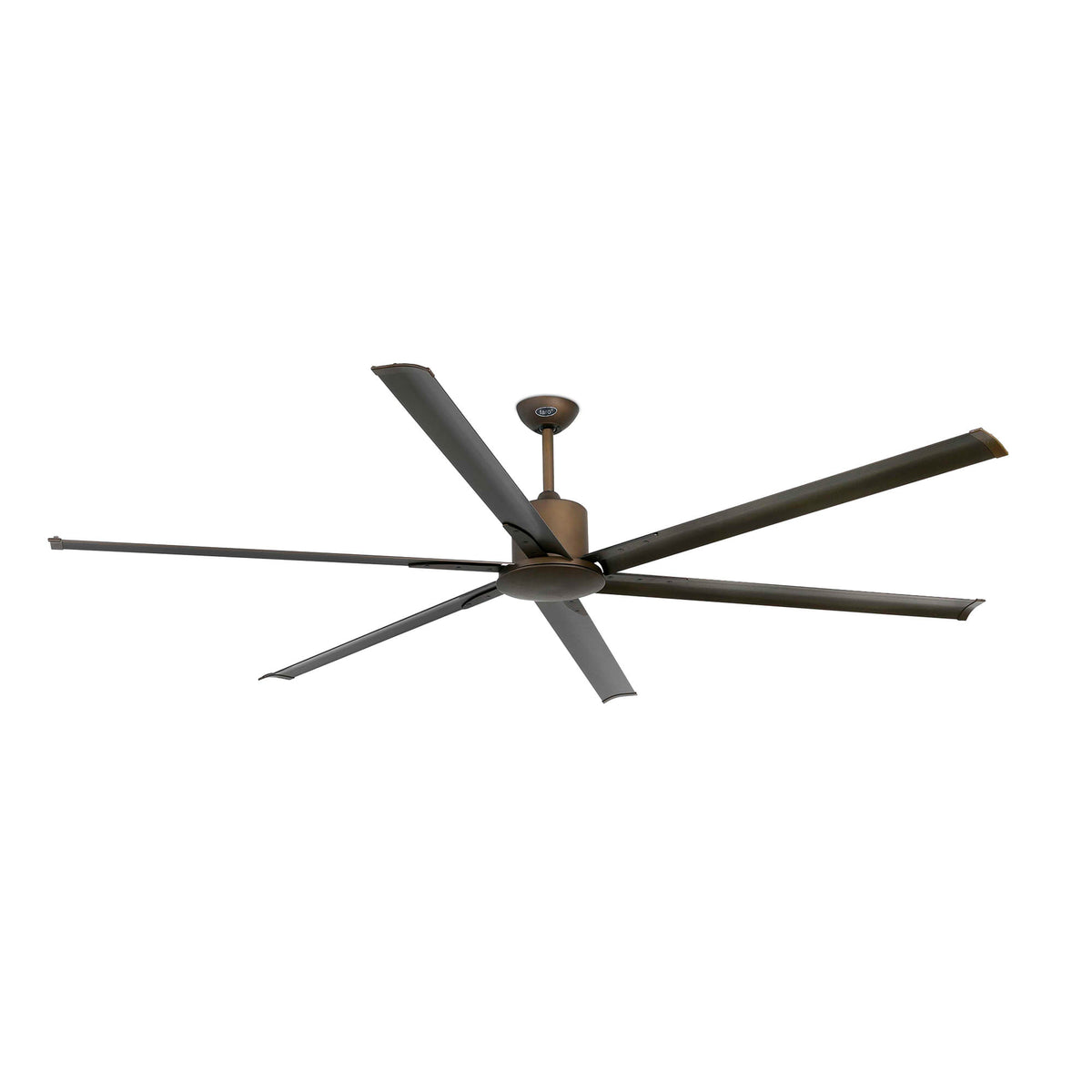 Ceiling fan with five blades on a white background