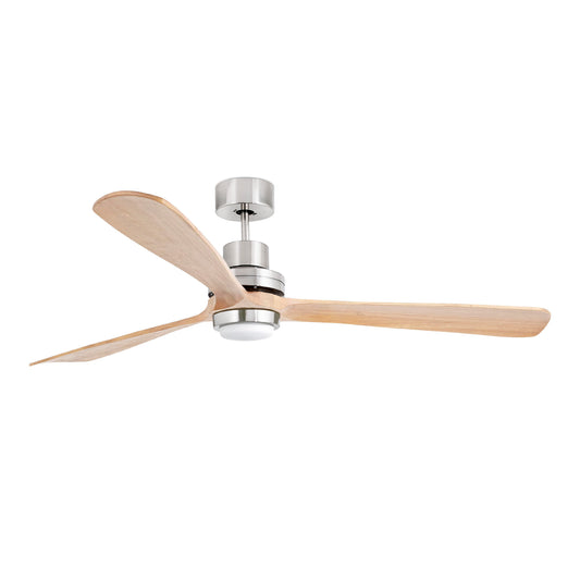 LANTAU XL LED Matt nikkel/männipuidust ventilaator