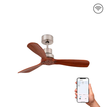 MINI LANTAU S Matt nikkel/pähklipuu ventilaator TUYA