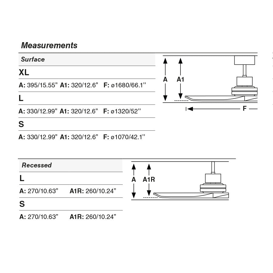 LANTAU S RECESSED Matt nickel/pine fan