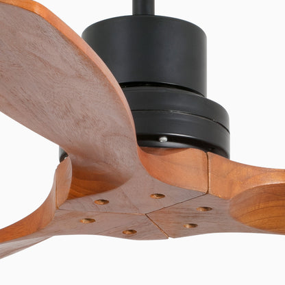 Ventilateur de plafond sans éclairage MINI LANTAU S DC Ø1070 NOIR MAT 3 PALES NOYER