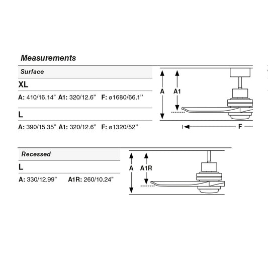 Ventilador empotrable LANTAU RECESSED L Níquel mate/nogal Control de pared negro 3000K