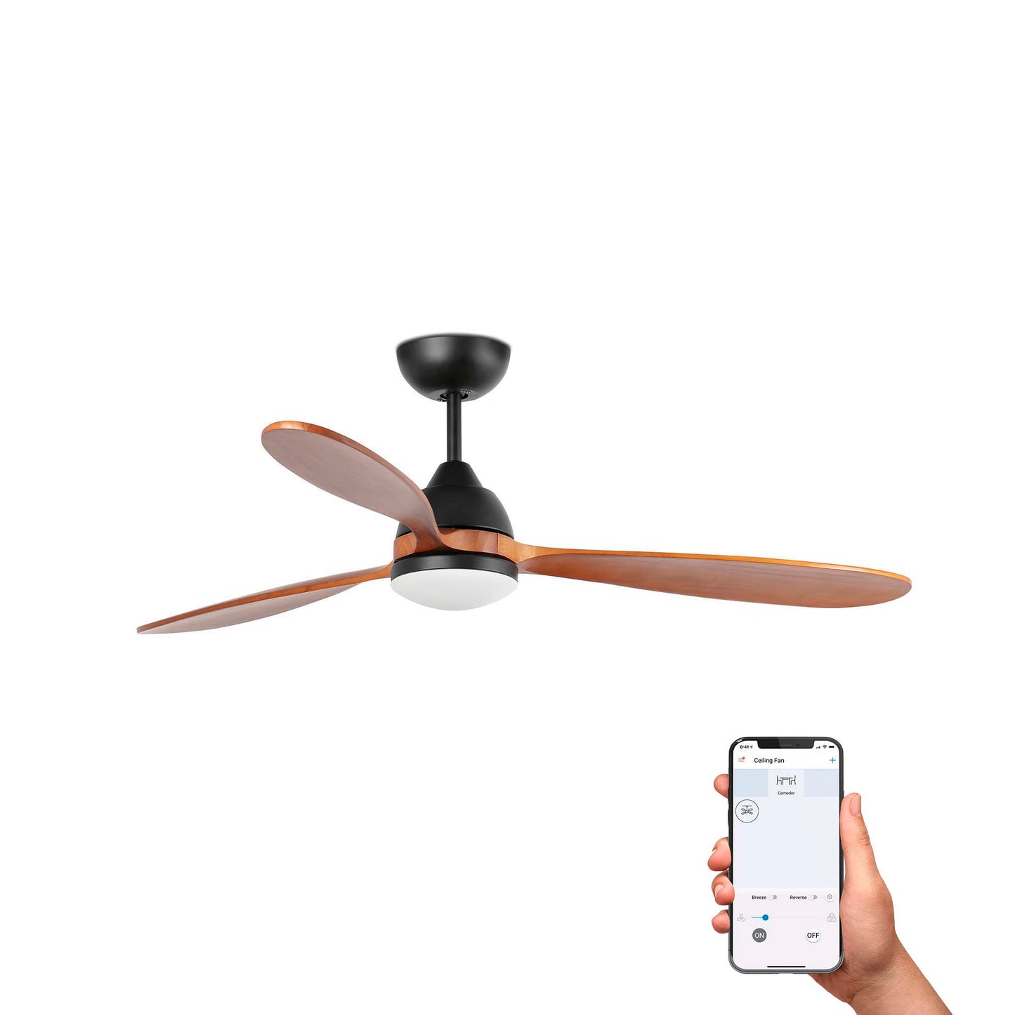 POROS L LED must/pähkel ventilaator TUYA
