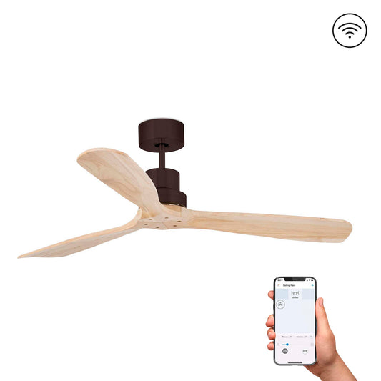 LANTAU L pruun/männipuidust ventilaator TUYA
