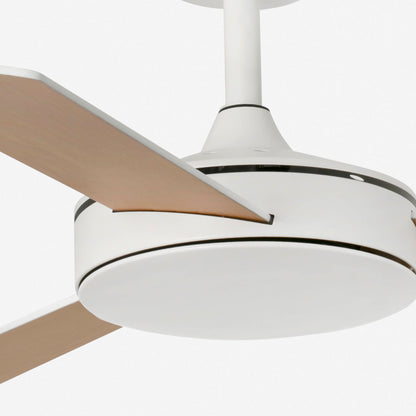 Takfläkt utan belysning MINI MALLORCA DC Ø1060MM vit 3 P vit/lönn