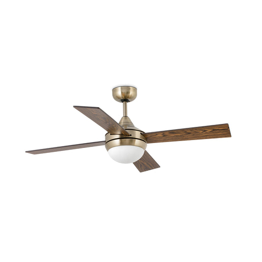 Ceiling fan with light 110V MINI ICARIA Ø106 OLD GOLD 2XE14 20W 4 BLADES