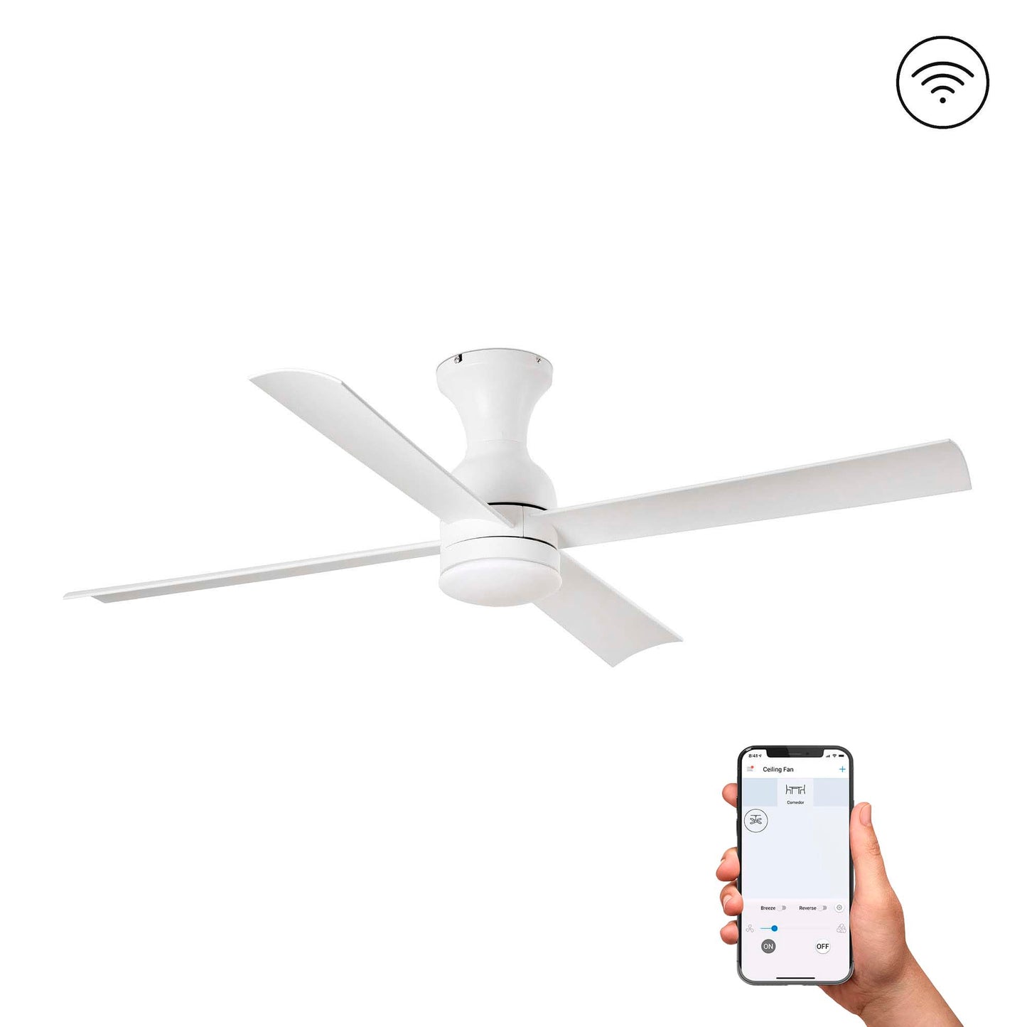 FRASER M LED valge ventilaator TUYA