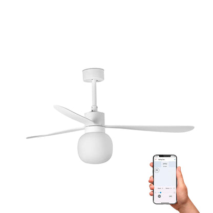 AMELIA BALL L valge/valge ventilaator, seinale paigaldatav, juhtimine 2700K TUYA