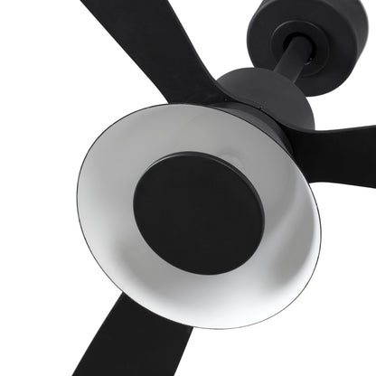 Ceiling fan with light AMELIA Ø1320 BLACK 3P CONE CCT